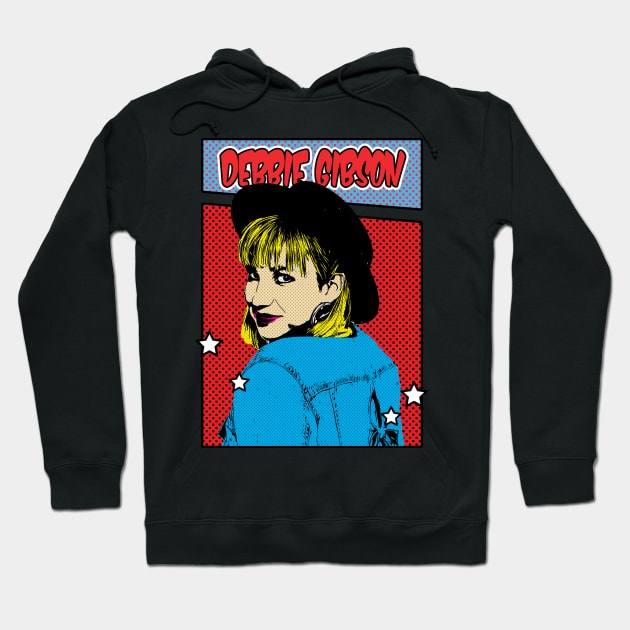 Debbie Gibson 90s Pop Art Comic Style Hoodie by Flasher